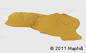 Physical Panoramic Map of Otog Qianqi, single color outside