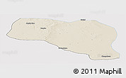 Shaded Relief Panoramic Map of Otog Qianqi, single color outside