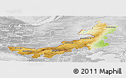 Physical Panoramic Map of Nei Mongol Zizhiqu, lighten, desaturated