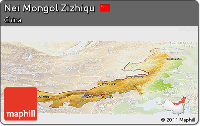 Physical Panoramic Map of Nei Mongol Zizhiqu, lighten