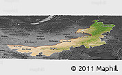Satellite Panoramic Map of Nei Mongol Zizhiqu, darken, desaturated