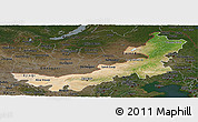 Satellite Panoramic Map of Nei Mongol Zizhiqu, darken