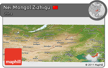 Satellite Panoramic Map of Nei Mongol Zizhiqu