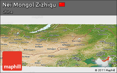 Satellite Panoramic Map of Nei Mongol Zizhiqu
