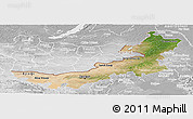 Satellite Panoramic Map of Nei Mongol Zizhiqu, lighten, desaturated