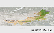 Satellite Panoramic Map of Nei Mongol Zizhiqu, lighten, semi-desaturated