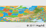 Satellite Panoramic Map of Nei Mongol Zizhiqu, political outside