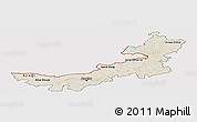 Shaded Relief Panoramic Map of Nei Mongol Zizhiqu, cropped outside