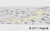 Shaded Relief Panoramic Map of Nei Mongol Zizhiqu, desaturated