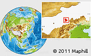 Physical Location Map of Qahar Youyi Houqi, highlighted parent region