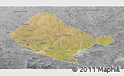 Satellite Panoramic Map of Shangdu, desaturated