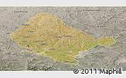 Satellite Panoramic Map of Shangdu, semi-desaturated