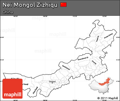 Blank Simple Map of Nei Mongol Zizhiqu, cropped outside