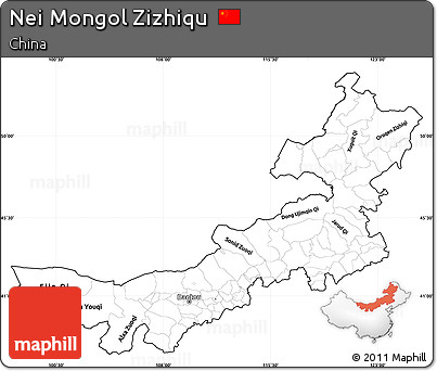 Blank Simple Map of Nei Mongol Zizhiqu, cropped outside