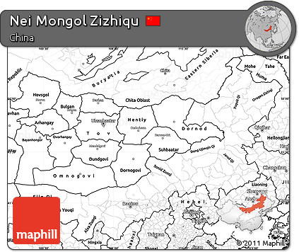 Blank Simple Map of Nei Mongol Zizhiqu