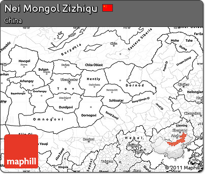 Blank Simple Map of Nei Mongol Zizhiqu