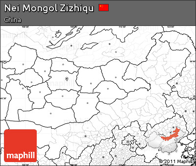 Blank Simple Map of Nei Mongol Zizhiqu, no labels