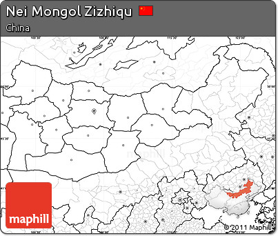 Blank Simple Map of Nei Mongol Zizhiqu, no labels