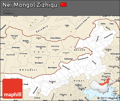 Classic Style Simple Map of Nei Mongol Zizhiqu