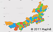 Political Simple Map of Nei Mongol Zizhiqu, cropped outside