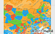 Political Simple Map of Nei Mongol Zizhiqu, political shades outside