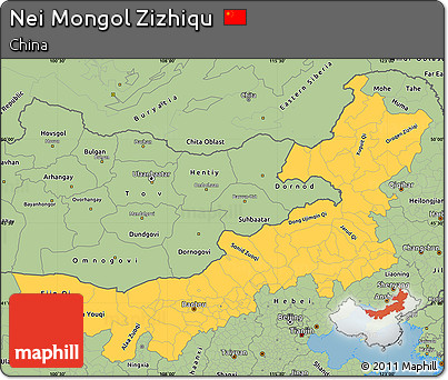 Savanna Style Simple Map of Nei Mongol Zizhiqu
