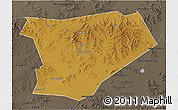 Physical 3D Map of Taibus Qi, darken, semi-desaturated