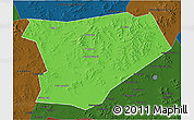 Political 3D Map of Taibus Qi, darken