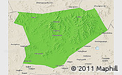 Political 3D Map of Taibus Qi, shaded relief outside