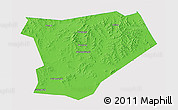 Political 3D Map of Taibus Qi, single color outside