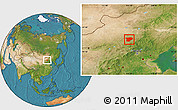 Satellite Location Map of Taibus Qi