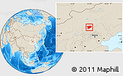 Shaded Relief Location Map of Taibus Qi