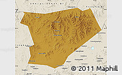 Physical Map of Taibus Qi, shaded relief outside