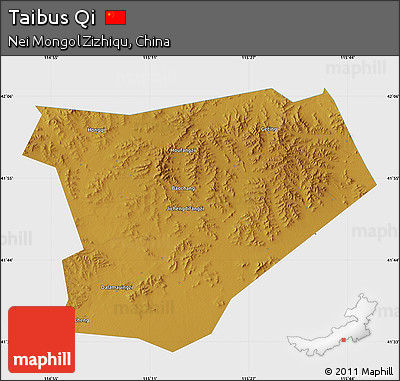 Physical Map of Taibus Qi, single color outside