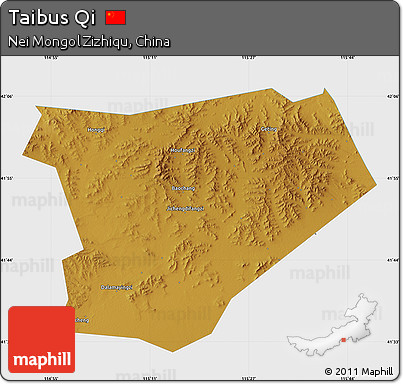 Physical Map of Taibus Qi, single color outside