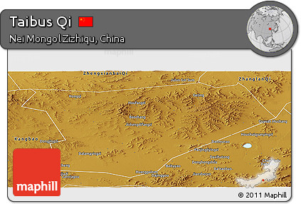 Physical Panoramic Map of Taibus Qi