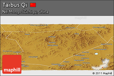 Physical Panoramic Map of Taibus Qi