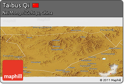 Physical Panoramic Map of Taibus Qi