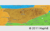 Physical Panoramic Map of Taibus Qi, political outside