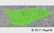 Political Panoramic Map of Taibus Qi, desaturated