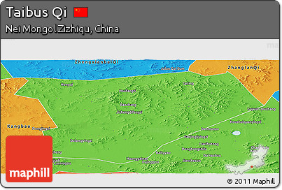 Political Panoramic Map of Taibus Qi