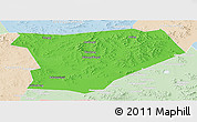 Political Panoramic Map of Taibus Qi, lighten
