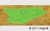 Political Panoramic Map of Taibus Qi, physical outside