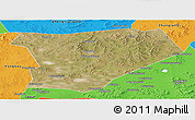 Satellite Panoramic Map of Taibus Qi, political outside