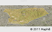 Satellite Panoramic Map of Taibus Qi, semi-desaturated