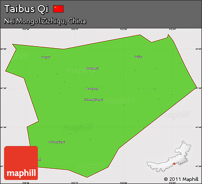 Political Simple Map of Taibus Qi, cropped outside