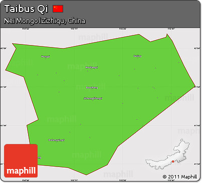 Political Simple Map of Taibus Qi, cropped outside
