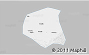 Gray 3D Map of Togtoh, single color outside