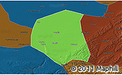 Political 3D Map of Togtoh, darken