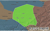 Political 3D Map of Togtoh, darken, semi-desaturated